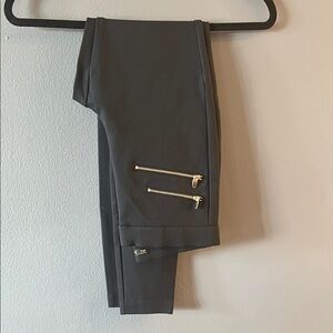 Zara Black Ankle Pants with Gold Zippers